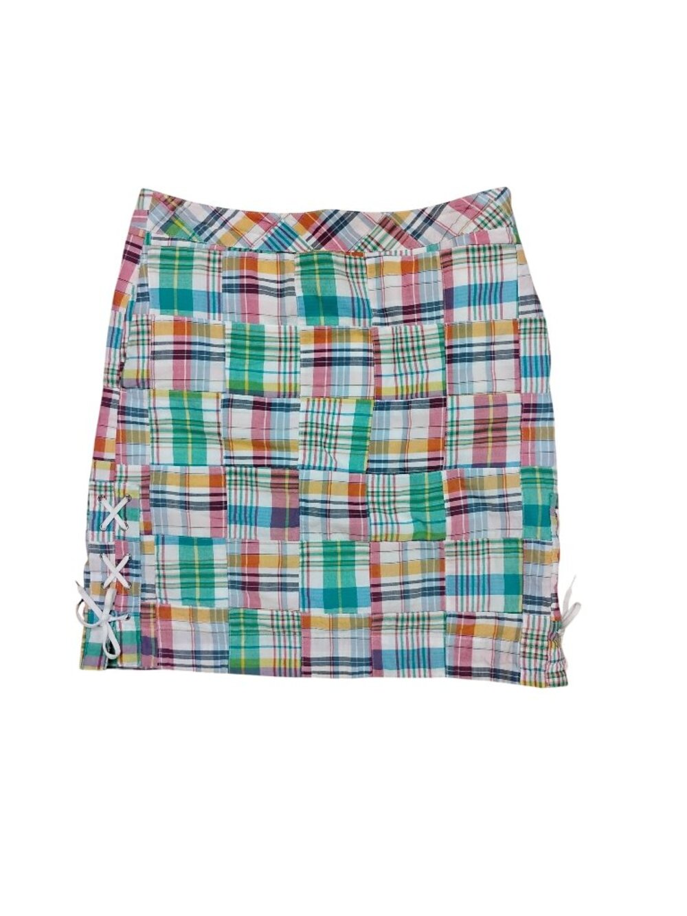 TALBOTS Womens 6 Madres Plaid Skirt Lined Side Zip
